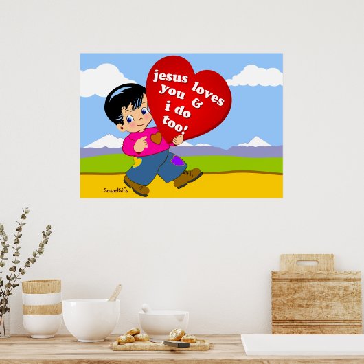 Poster Jésus t'aime et moi aussi ! (Cuisine)