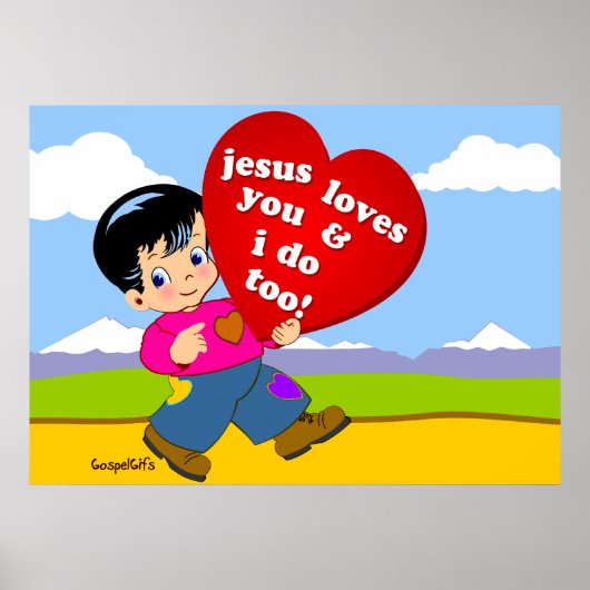 Poster Jésus t'aime et moi aussi ! (Devant)