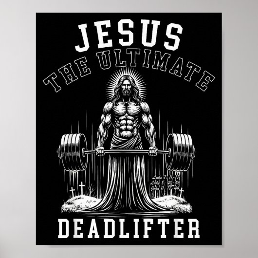Poster Jesus The Ultimate Deadlifter - Jesus Deadlifting  (Devant)