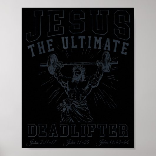 Poster Jesus The Ultimate Deadlifter - Jesus Deadlifting  (Devant)