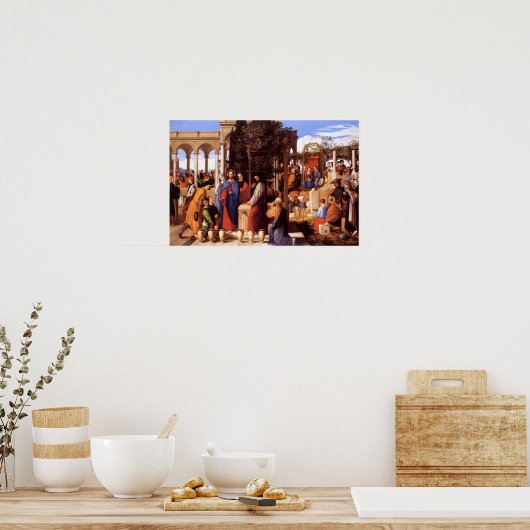 Poster Jésus Transforme L'Eau En Vin (Jean 2 : 1-11) (Cuisine)