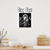Poster Jésus Vierge Marie Silencieuse Nuit Art de Noël (Cuisine)