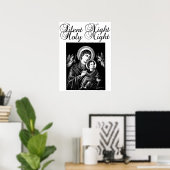 Poster Jésus Vierge Marie Silencieuse Nuit Art de Noël (Bureau à domicile)