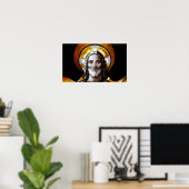 Poster Jésus (vitrail) /Poster (Bureau à domicile)
