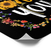 Poster Jésus Vous Aime Avec Frame Fleur Ronde Christian (Coin)