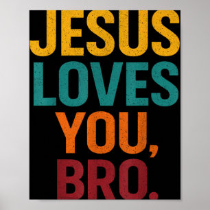 Poster Jésus Vous Aime Bro Amusant Jeune Chrétienne Garço