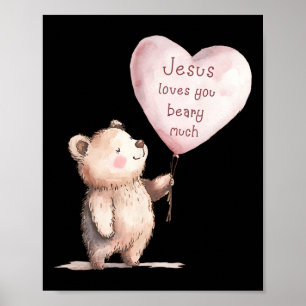 Poster Jésus vous aime énormément Mignon Enfants Chrétien