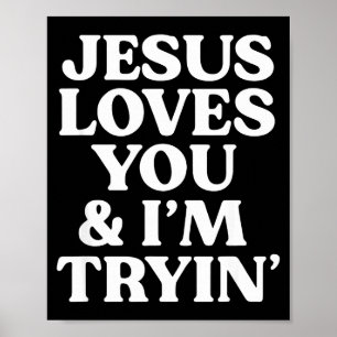 Poster Jésus vous aime, j'essaie Design