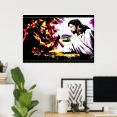 Poster Jésus Vs Satan - Armegeddon (Bureau à domicile)