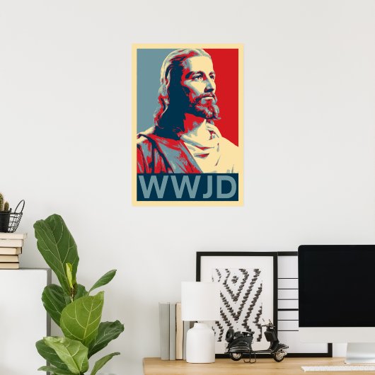 Poster Jésus WWJD (Bureau à domicile)