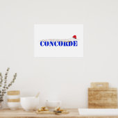 Poster Jet Concorde avec texte bleu gras (Cuisine)