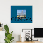 Poster Jet d'Eau à Genève  (Bureau à domicile)