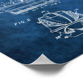 Poster Jet Ski Brevet Plan directeur Watersport Cadeau (Coin)