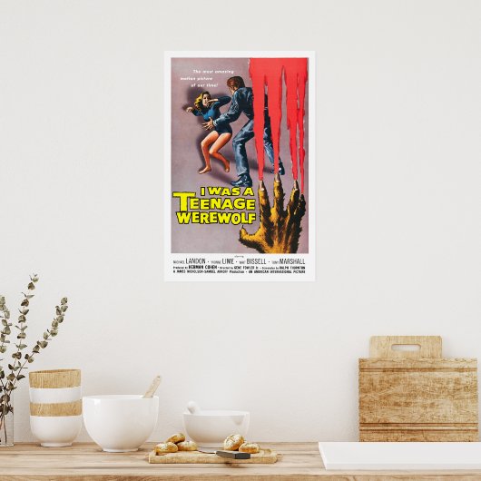 Poster J'Étais Un Adolescent Werewolf (Cuisine)
