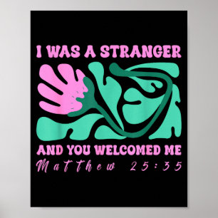 Poster J'étais un étranger et vous m'avez accueilli Matth