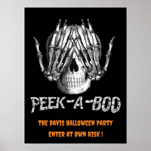 Poster Jeter Un Oeil À Boo Halloween Crâne Éffrayant (Devant)