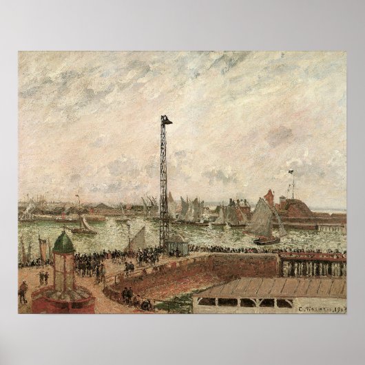 Poster Jetty, Le Havre, Misty de Camille Pissarro (Devant)