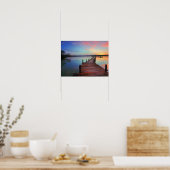 Poster Jetty Pier de Sunrise Lake pittoresque (Cuisine)