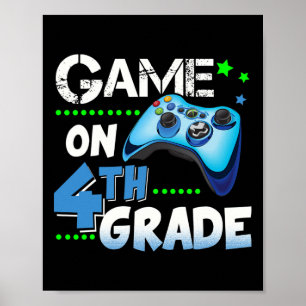 Poster Jeu amusant de quatrième année sur un cadeau de 4e