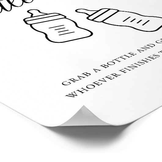 Poster Jeu Baby shower bouteille CALLA (Coin)