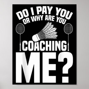 Poster Jeu Badminton Coaching Navette Joueur Badminton