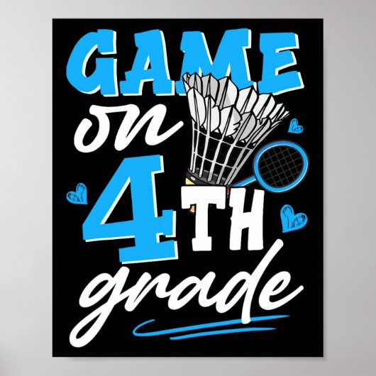 Poster Jeu Badminton Sur Les Garçons De 4E Année Filles R (Devant)