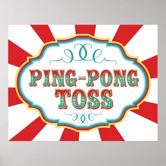 Poster Jeu Carnaval Jeu Ping Pong Toss (Devant)