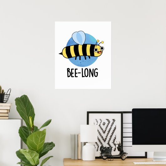 Poster Jeu d'abeilles long et drôle d'insectes long (Bureau à domicile)