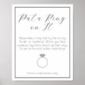 Poster Jeu d'anneau Bachelorette Party Élégant minimalist (Devant)