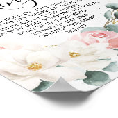 Poster Jeu d'anneau de Fête des mariées de verdure floral (Coin)