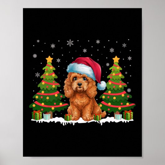 Poster Jeu d'arbre de Noël Apooë Chien Santa Chapa Swea d (Devant)