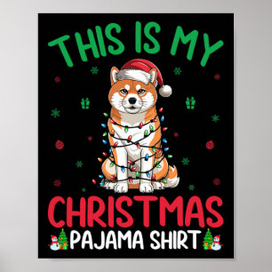 Poster Jeu d'arbre de Noël moche Père Noël Akita Inu Chie