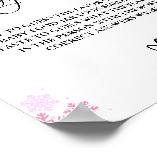 Poster Jeu de Baby shower alimentaire pour bébés (Coin)