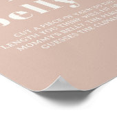 Poster Jeu de Baby Shower avec Typographie en Grès Rose (Coin)