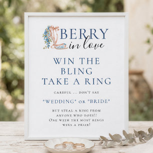 Poster Jeu de Baby Shower Blueberry Berry Win The Bling