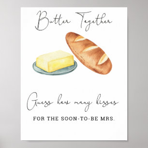 Poster Jeu de baby shower : combien de baisers