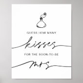 Poster Jeu de Baby Shower Combien de Bisous EVERLEIGH (Devant)