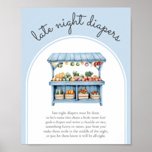 Poster Jeu de Baby Shower Couches de Nuit Marché des Ferm