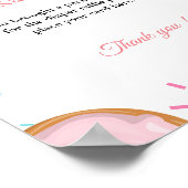 Poster Jeu de Baby shower de carafe de nageoires roses (Coin)