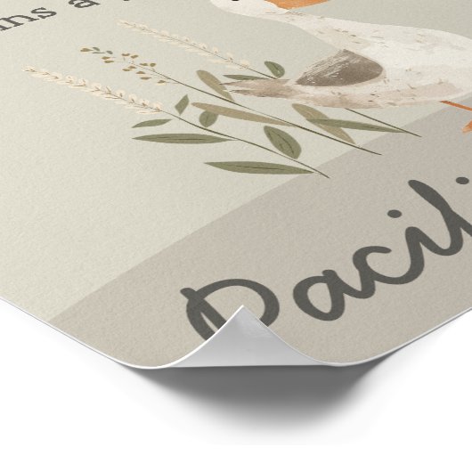 Poster Jeu de Baby shower de chasse à l'oie d'aquarelle (Coin)