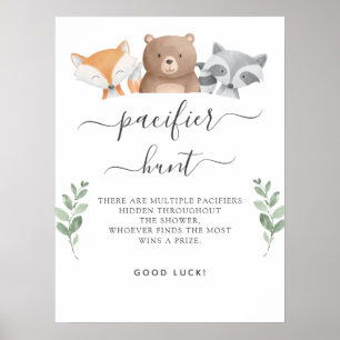Poster Jeu de Baby shower de chasse au Pacifique Animaux 