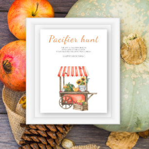 Poster Jeu de baby shower de chasse de Pacifique citrouil