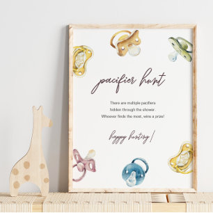 Poster Jeu de Baby shower de chasse pacifique