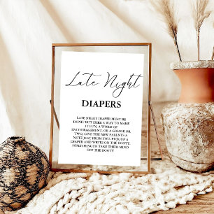 Poster Jeu de Baby shower de couche tard dans la nuit
