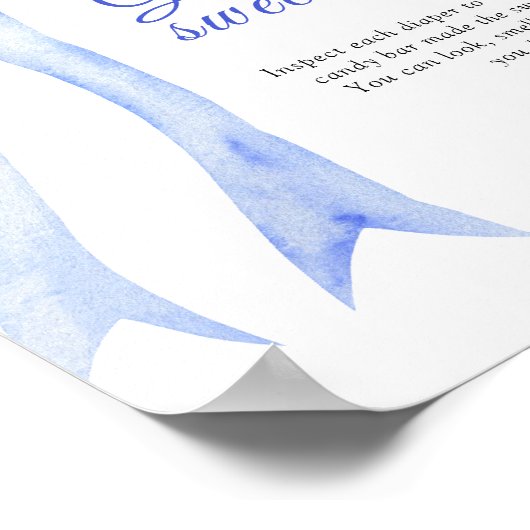 Poster Jeu de baby shower de garçon devinez le doux borde (Coin)