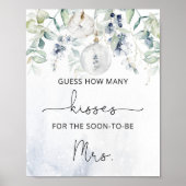 Poster Jeu de baby shower de l'hiver : combien de baisers (Devant)