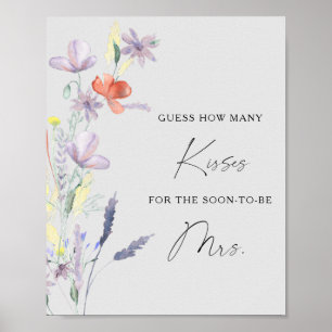 Poster Jeu de baby shower de mariage bohème floral combie