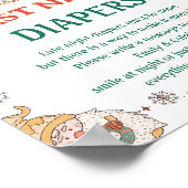 Poster Jeu de Baby shower de Noël "Dernier Night Diapers" (Coin)