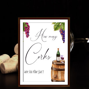 Poster Jeu de Baby Shower de Vino Élégant Avant les Vœux 