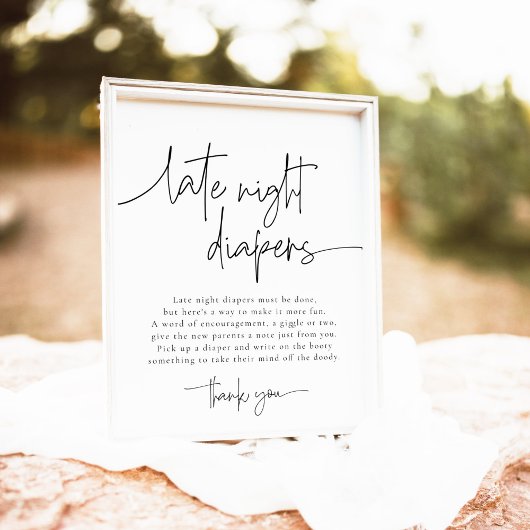 Poster Jeu de Baby shower des plongeurs de nuit EMERY